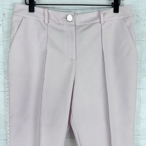Ted Baker Anett Side Seam Detail Trousers Ankle Pants Size US 6 Baby Pink